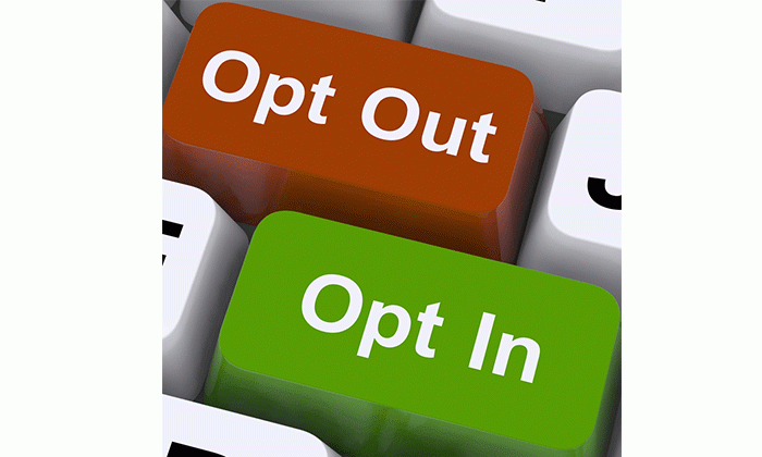 Opt out Opt In buttons